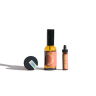Showcases a curated collection of Urban Apothecary skincare products, including cleansing balm, lavender milky oat spray, and green tea serum.
