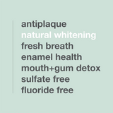 Whitening Antiplaque Fluoride-Free Peppermint Toothpaste - 3 Pack