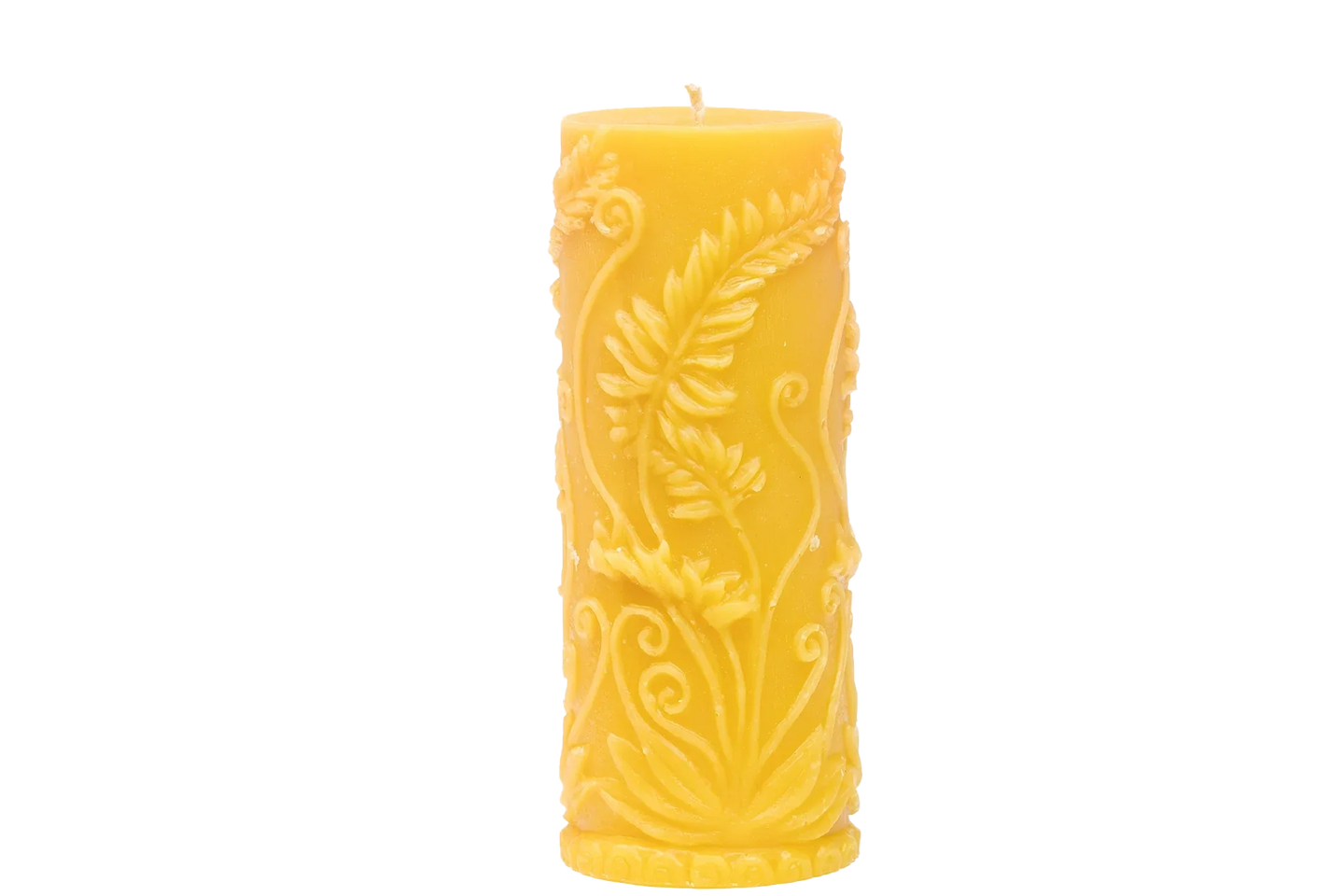 Fern Pillar Beeswax Candle