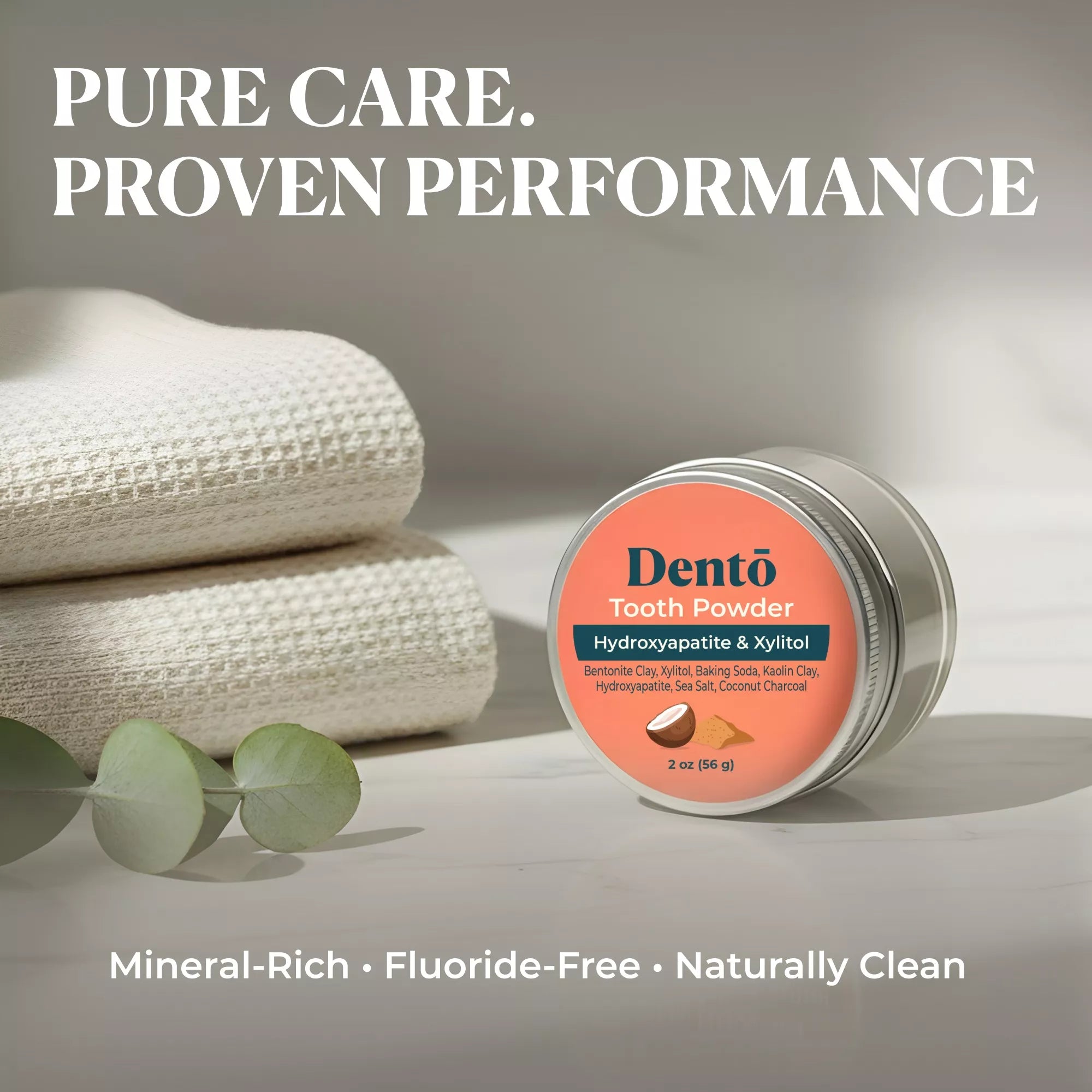 Dentō Remineralizing Tooth Powder - Gentle Whitening and Oral Microbiome Support