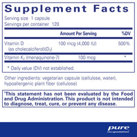 Vitamin D3 K2, 120 Servings