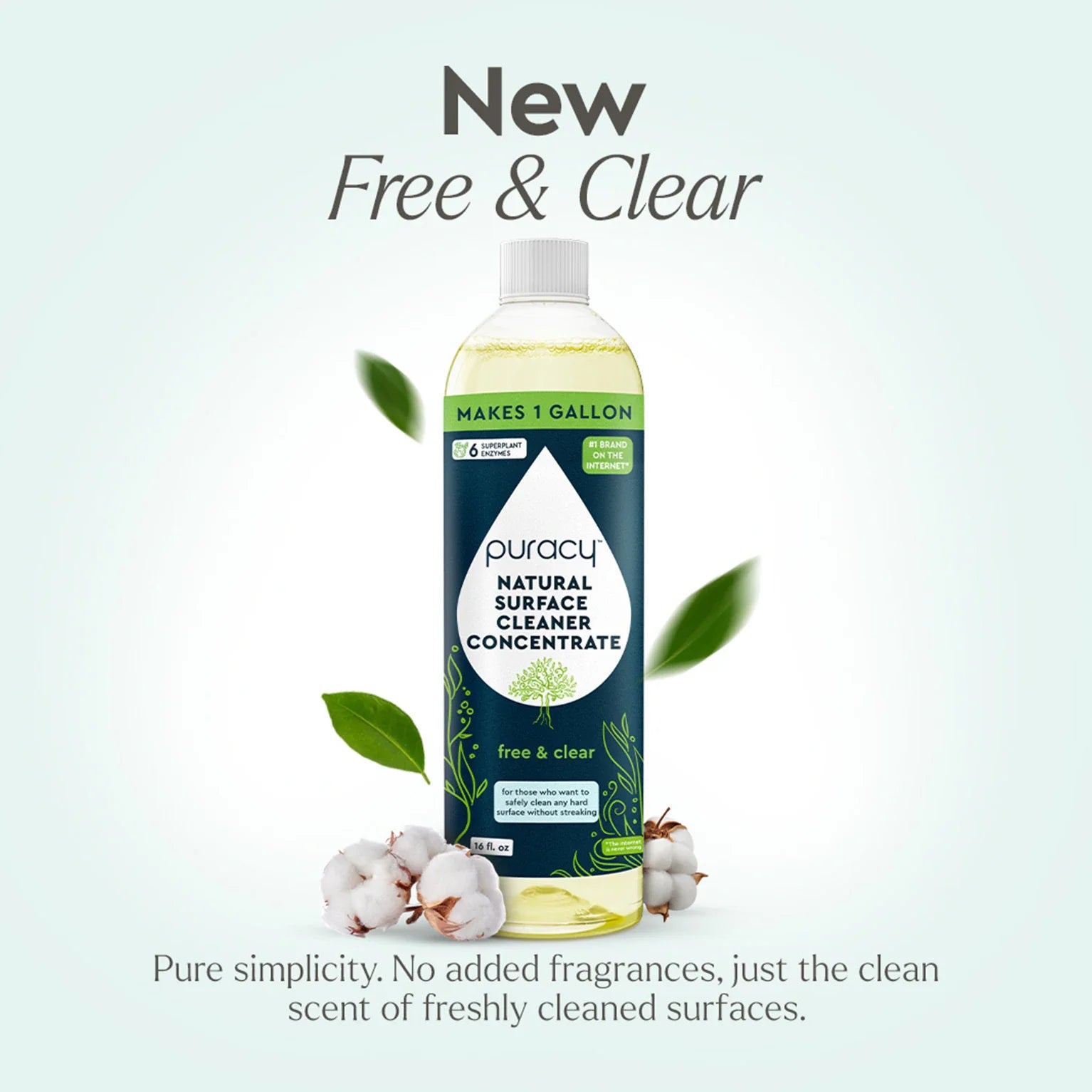 Puracy's new free and clear natural surface cleaner concentrate promises a gallon of cleaning power.
