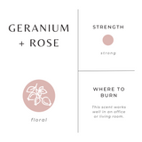 Geranium + Rose Soy Wax Candle
