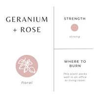 Geranium + Rose Soy Wax Candle