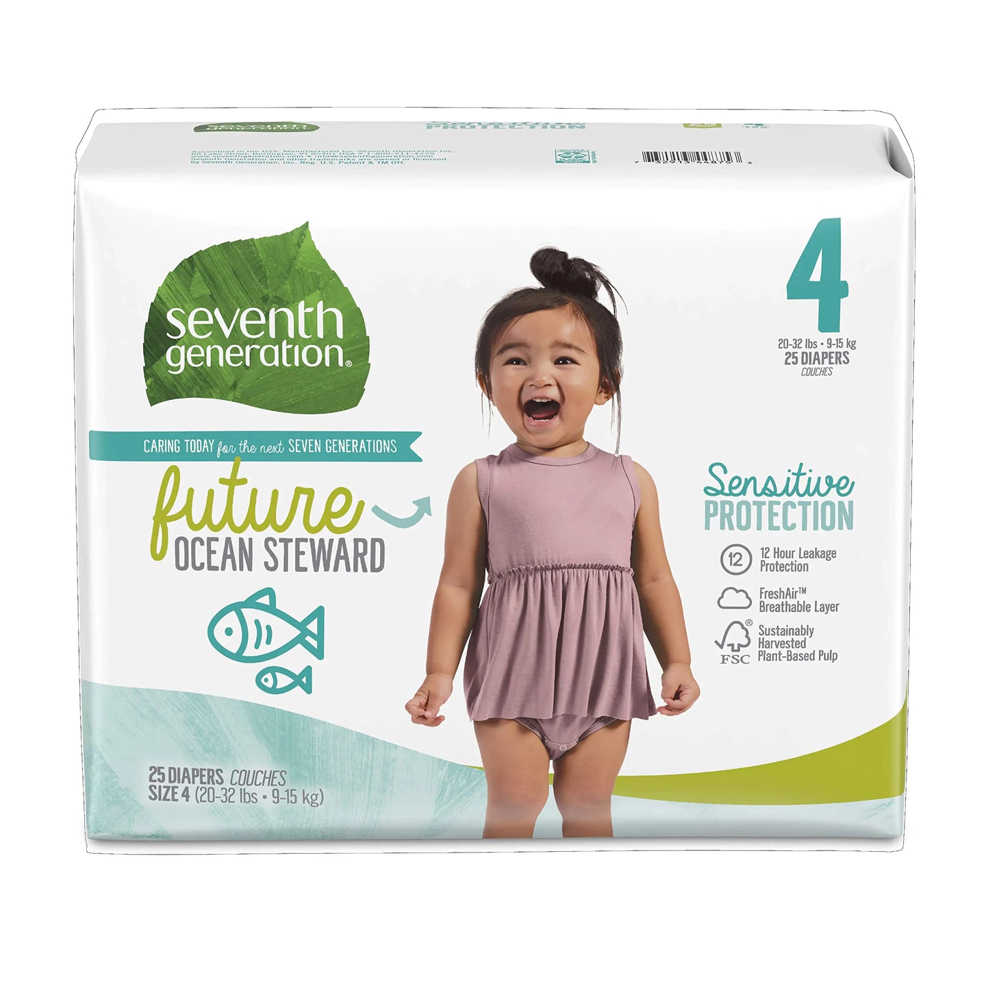 Sensitive Protection Fragrance-Free Diapers, Size 4, 25 count