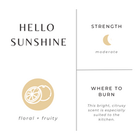 Hello Sunshine Soy Wax Candle - Grapefruit + Geranium + Lime