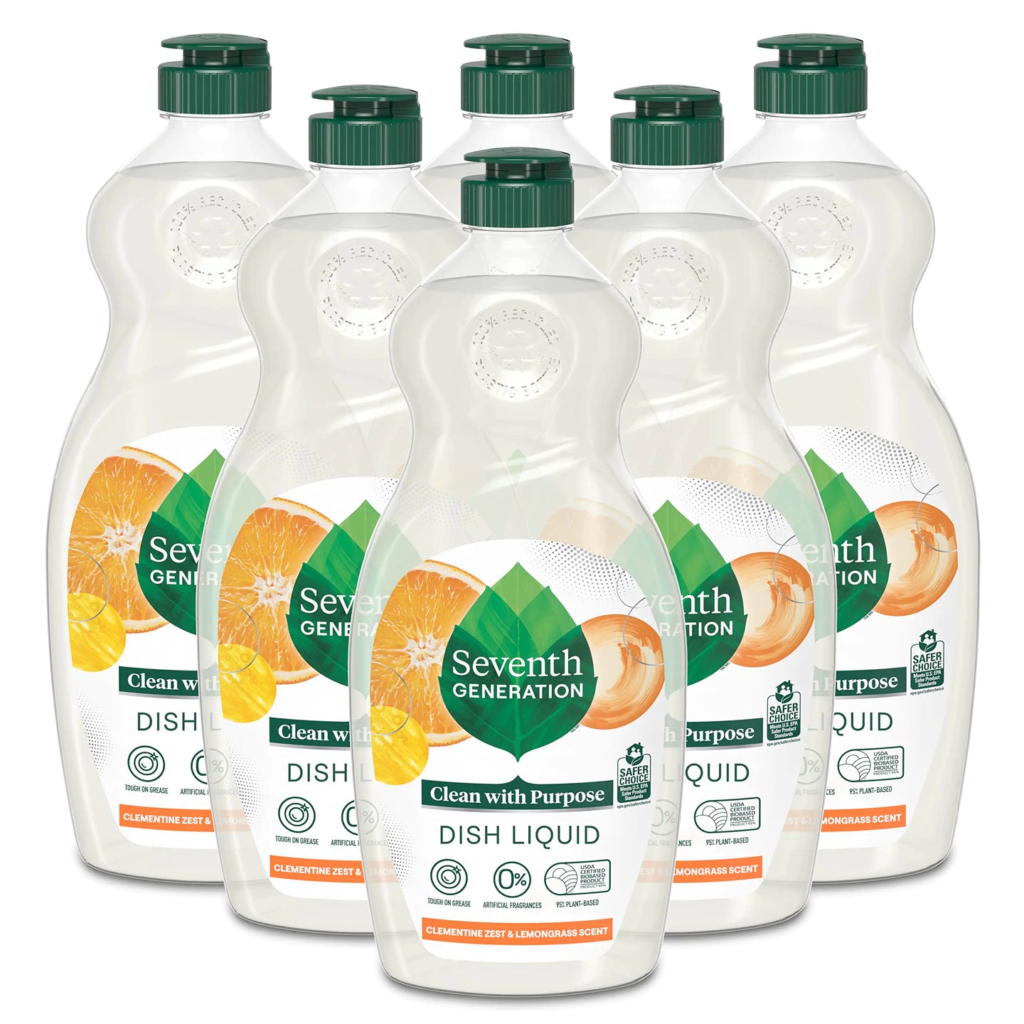 Clementine Zest Lemongrass Dishwashing Soap - Pack of 6