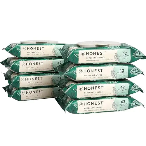 Flushable Fragrance-Free Wipes, Tropical Leaves, 336ct (8 Packs of 42)