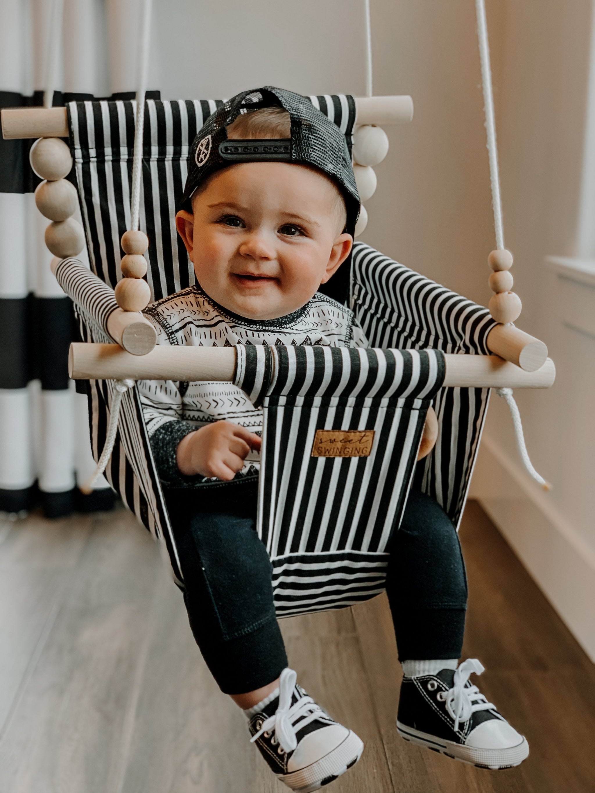 Indoor Swing – Classic Black White Stripe