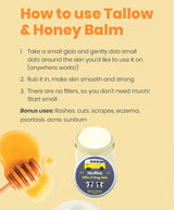 Tallow & Honey Balm - NO ESSENTIAL OILS - 2oz