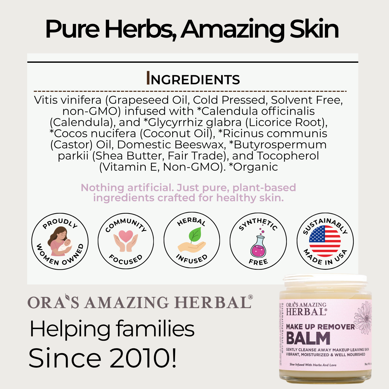 Make Up Remover Balm with Calendula, Fragrance Free