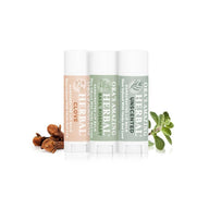 Natural Lip Balm 3 Pack, Clove, Basil Rosemary, Unscented