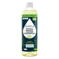 Puracy Natural Surface Cleaner Concentrate in an organic lemongrass scent promises streak-free cleaning.
