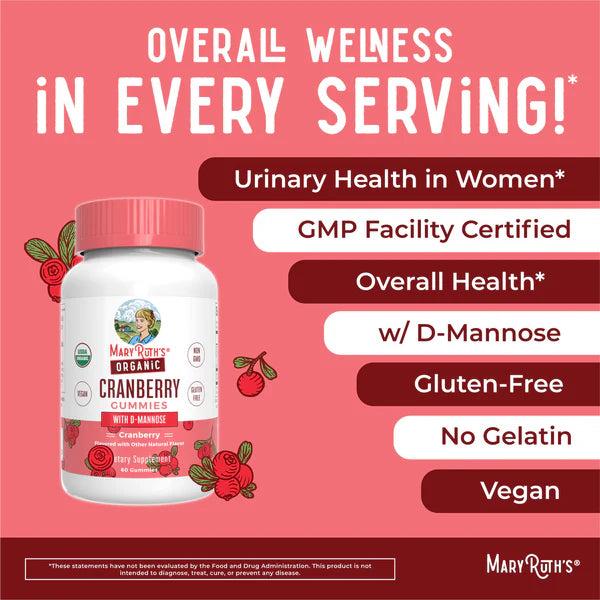 Organic Cranberry Gummies, 30 Servings