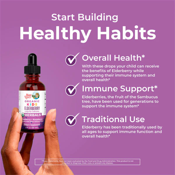Organic Kids Elderberry Liquid Drops, 60 Servings