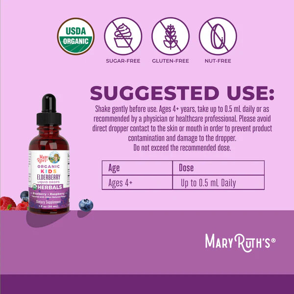 Organic Kids Elderberry Liquid Drops, 60 Servings