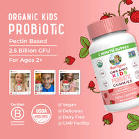 Organic Kids Strawberry Probiotic Gummies, 60 Servings