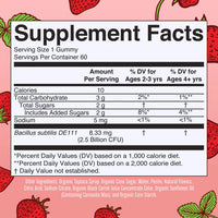 Organic Kids Strawberry Probiotic Gummies, 60 Servings