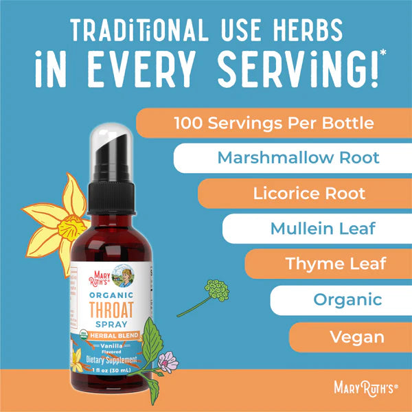 Organic Vanilla Throat Spray, 100 Servings