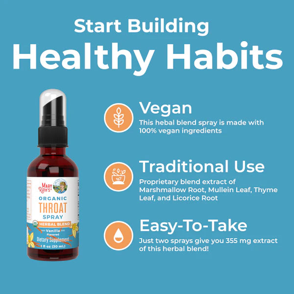 Organic Vanilla Throat Spray, 100 Servings