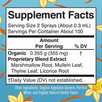 Organic Vanilla Throat Spray, 100 Servings