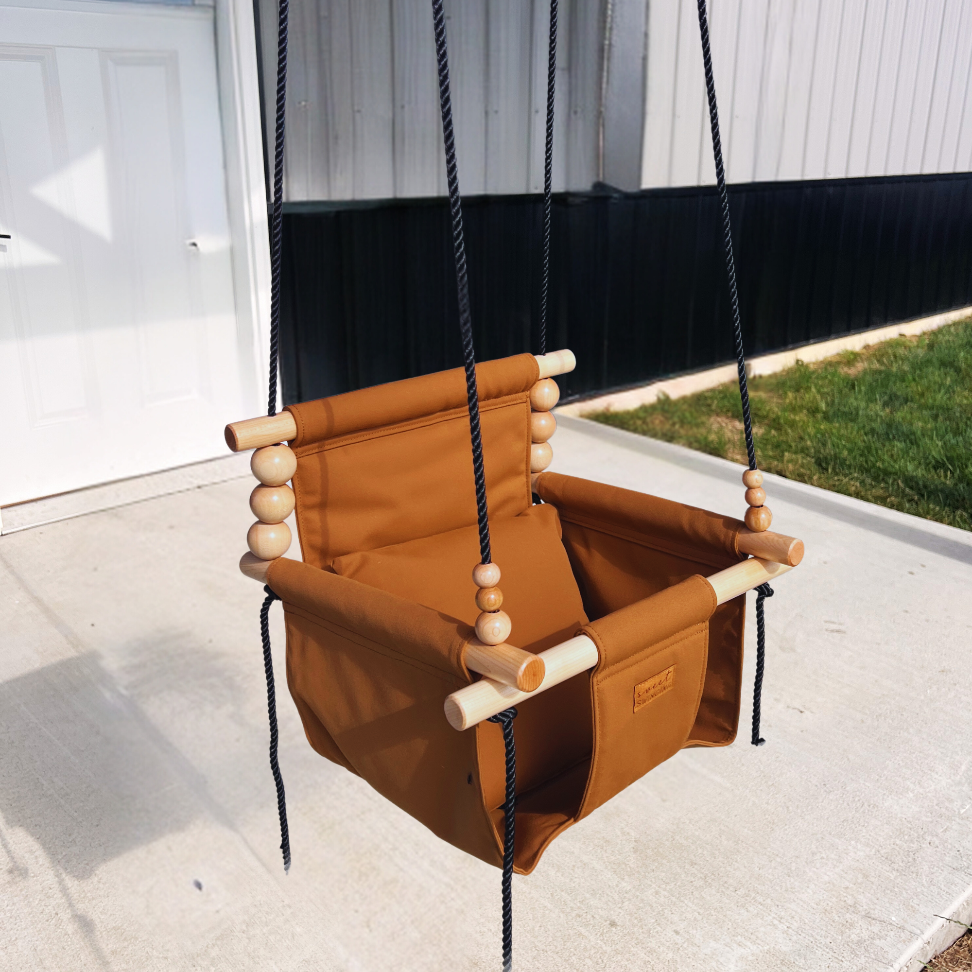 Premium Outdoor High Back Swing – Nutmeg