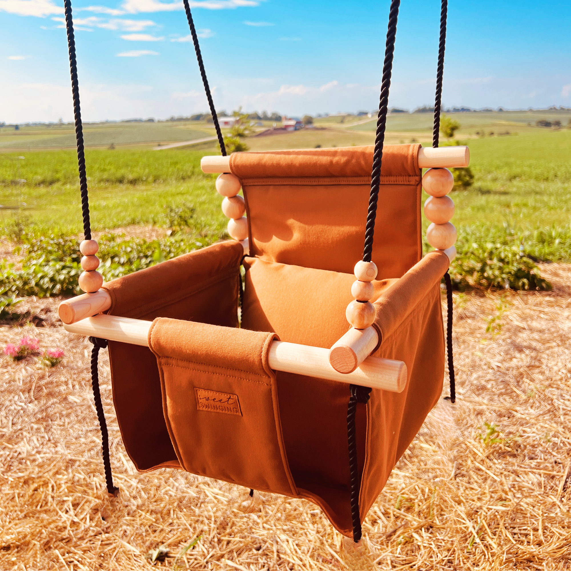 Premium Outdoor High Back Swing – Nutmeg