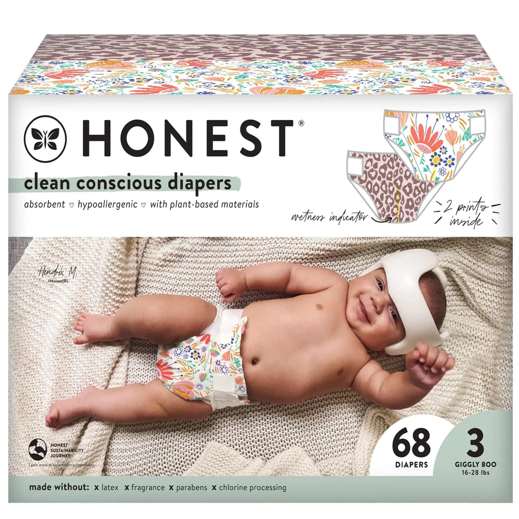 Clean Conscious Diapers, Size 3 (16-28 lbs), 68ct