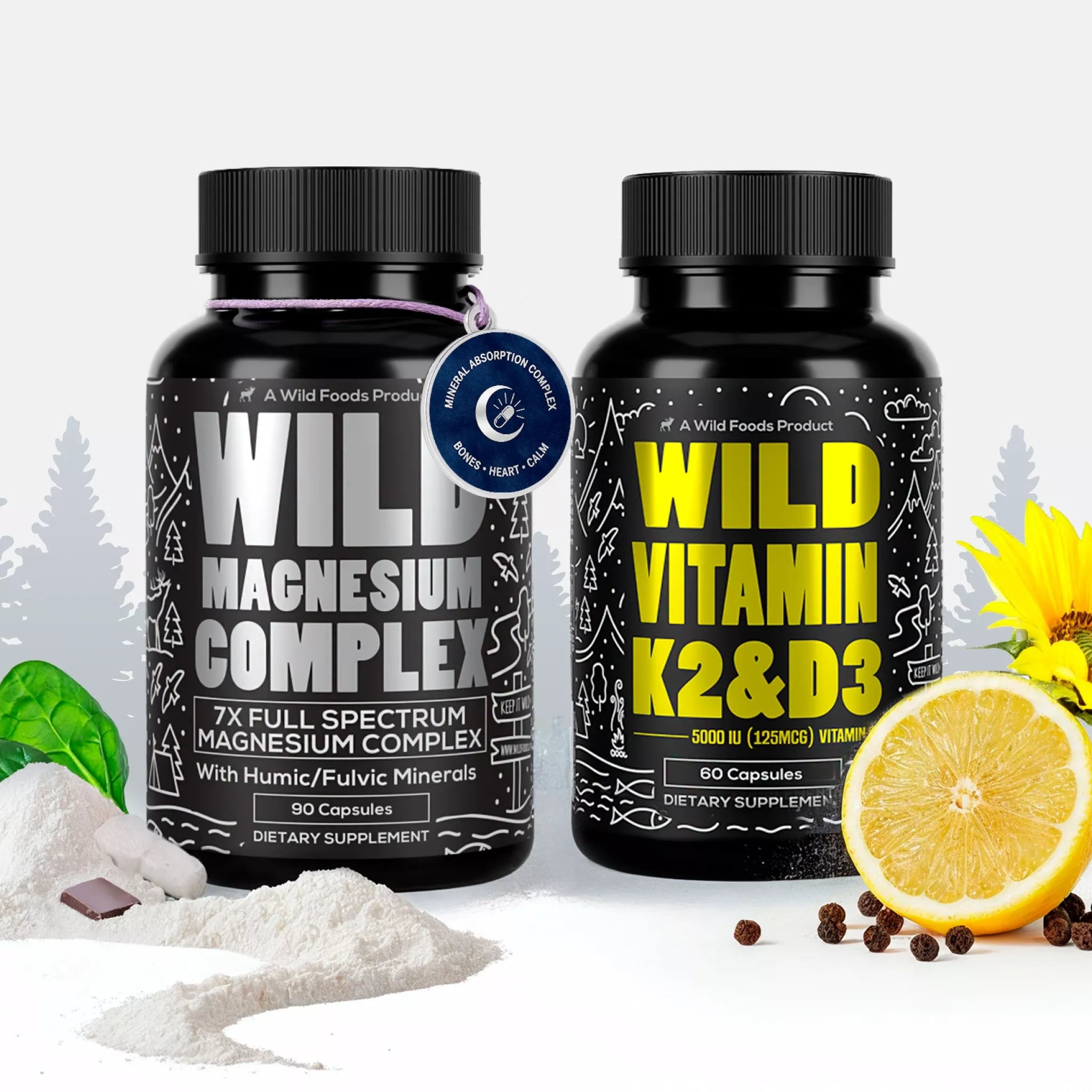 Power Bundle: Magnesium + Vitamin K2 & D3 with Pepper Extract