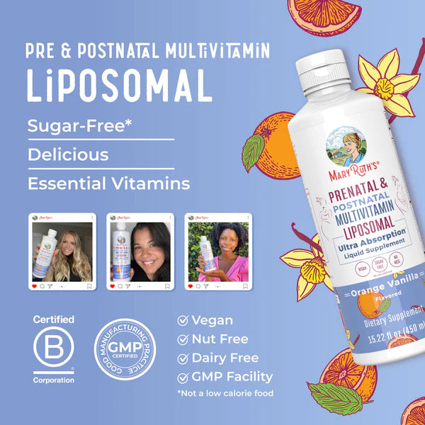 Prenatal & Postnatal Orange Vanilla Multivitamin Liposomal, 30 Servings