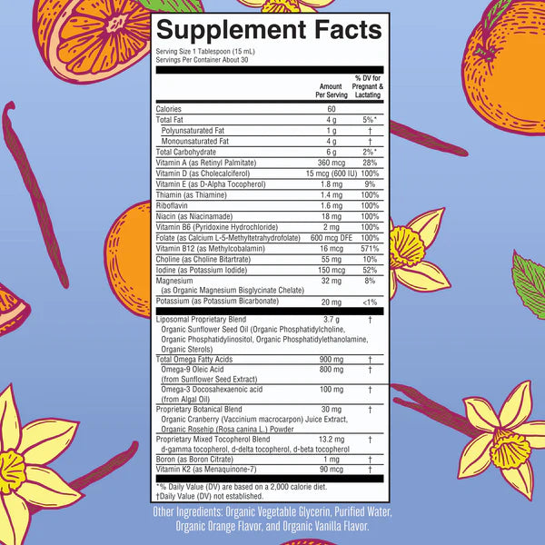 Prenatal & Postnatal Orange Vanilla Multivitamin Liposomal, 30 Servings
