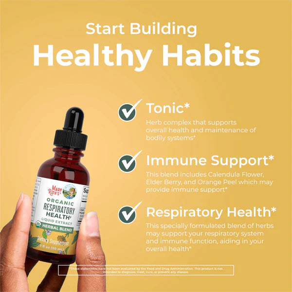 Organic Respiratory Health Herbal Blend Liquid Drops, 30 Servings