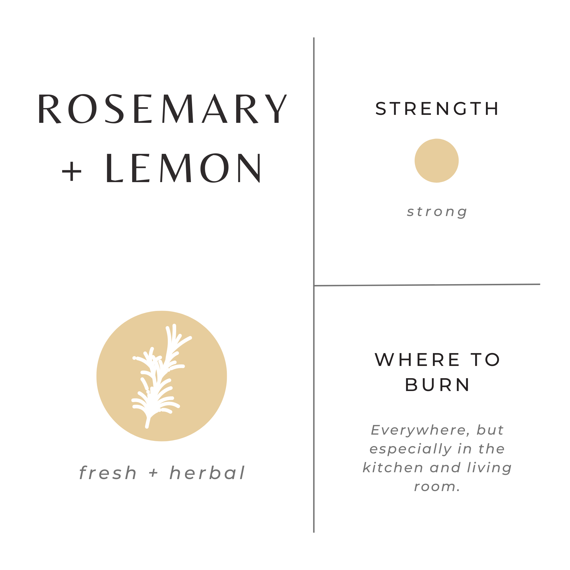 Rosemary + Lemon  Soy Wax Candle