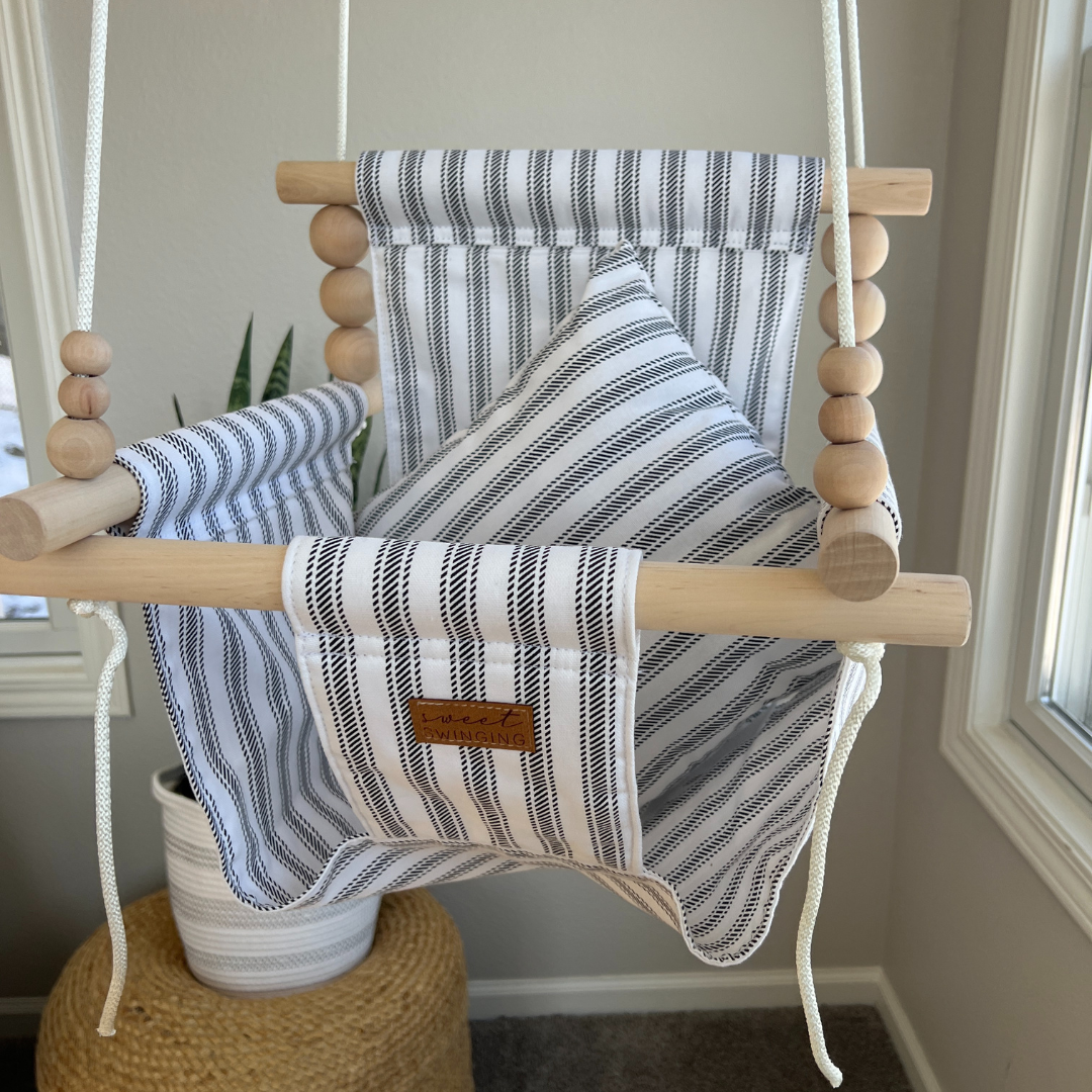 Indoor Swing – Wide Black Ticking Stripe