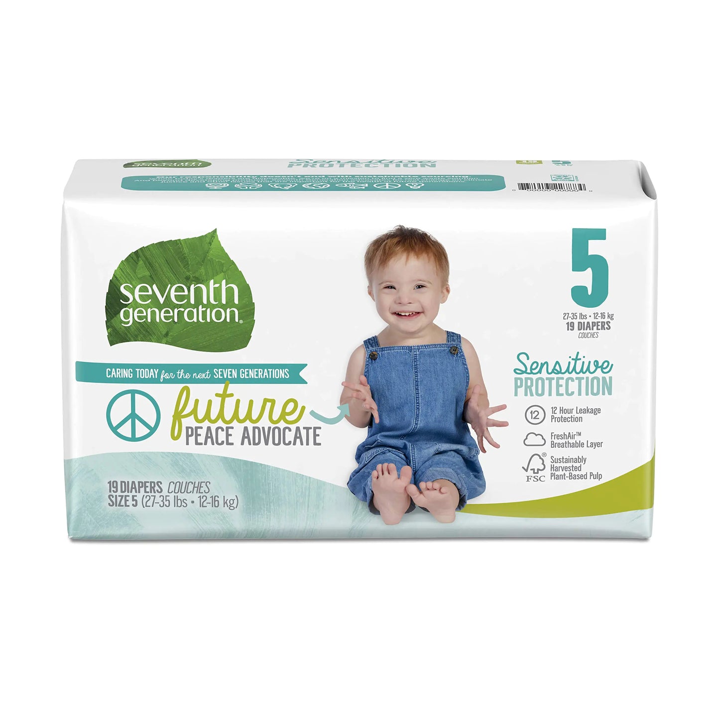 Sensitive Protection Fragrance-Free Diapers, Size 5, 19 count