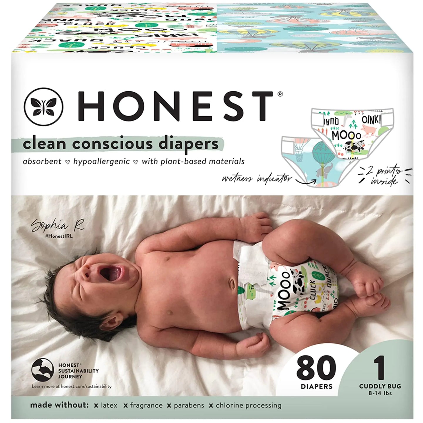 Clean Conscious Diapers, Size 1 (8-14 lbs), 80ct