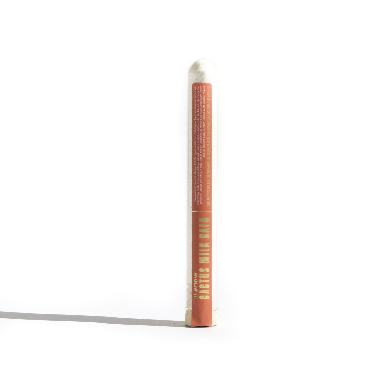 Showcasing a tube of URB Apothecary Cactus Milk Bath, highlighting natural skincare and beauty products.
