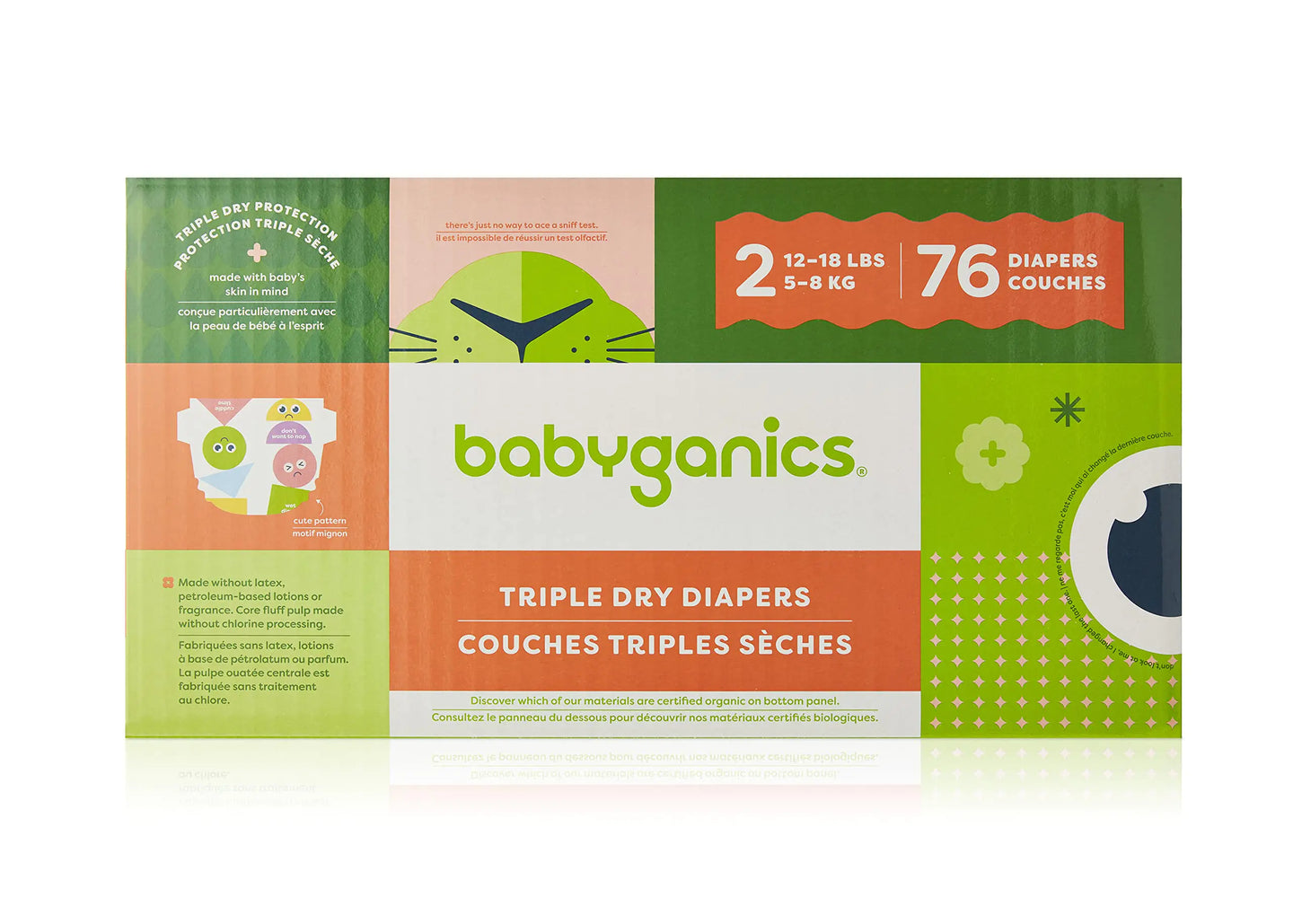 Baby Diapers Triple Dry, Size 2 (12-18lbs) 76 ct