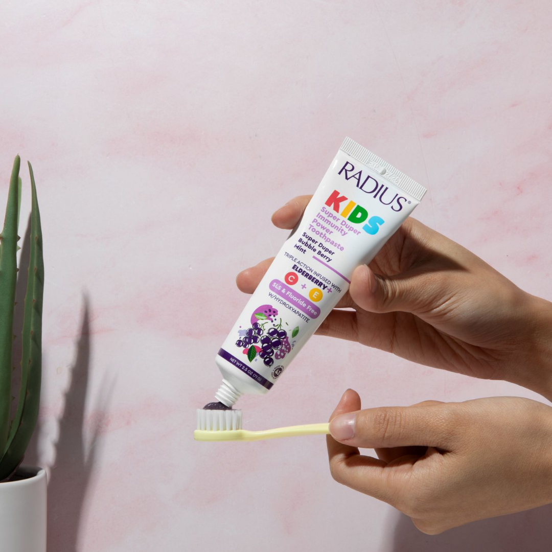 Kids Super Duper Immune Support Toothpaste in Bubble Berry Mint