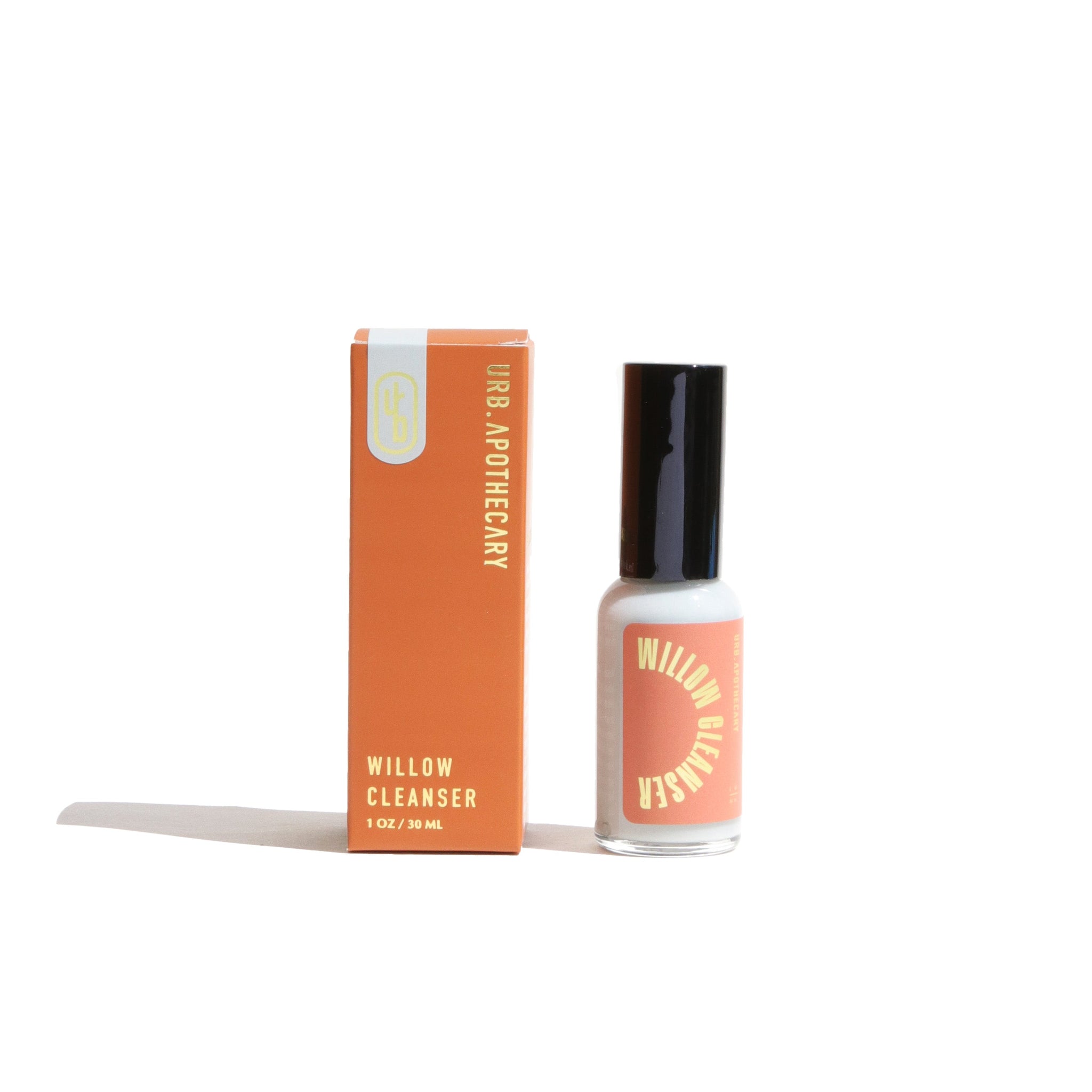 URB Apothecary's Willow Cleanser and its box, showcasing natural skincare.
