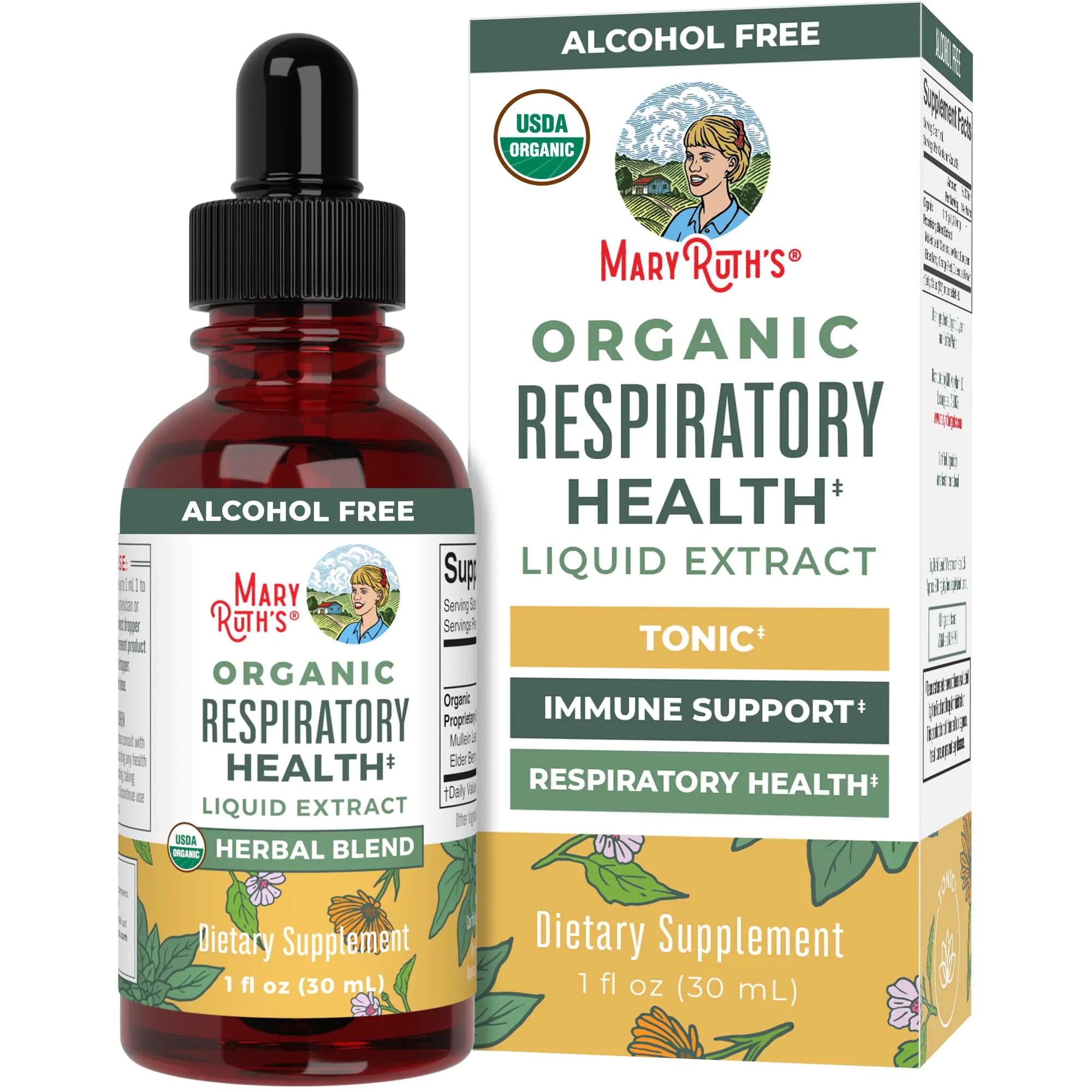 Organic Respiratory Health Herbal Blend Liquid Drops, 30 Servings