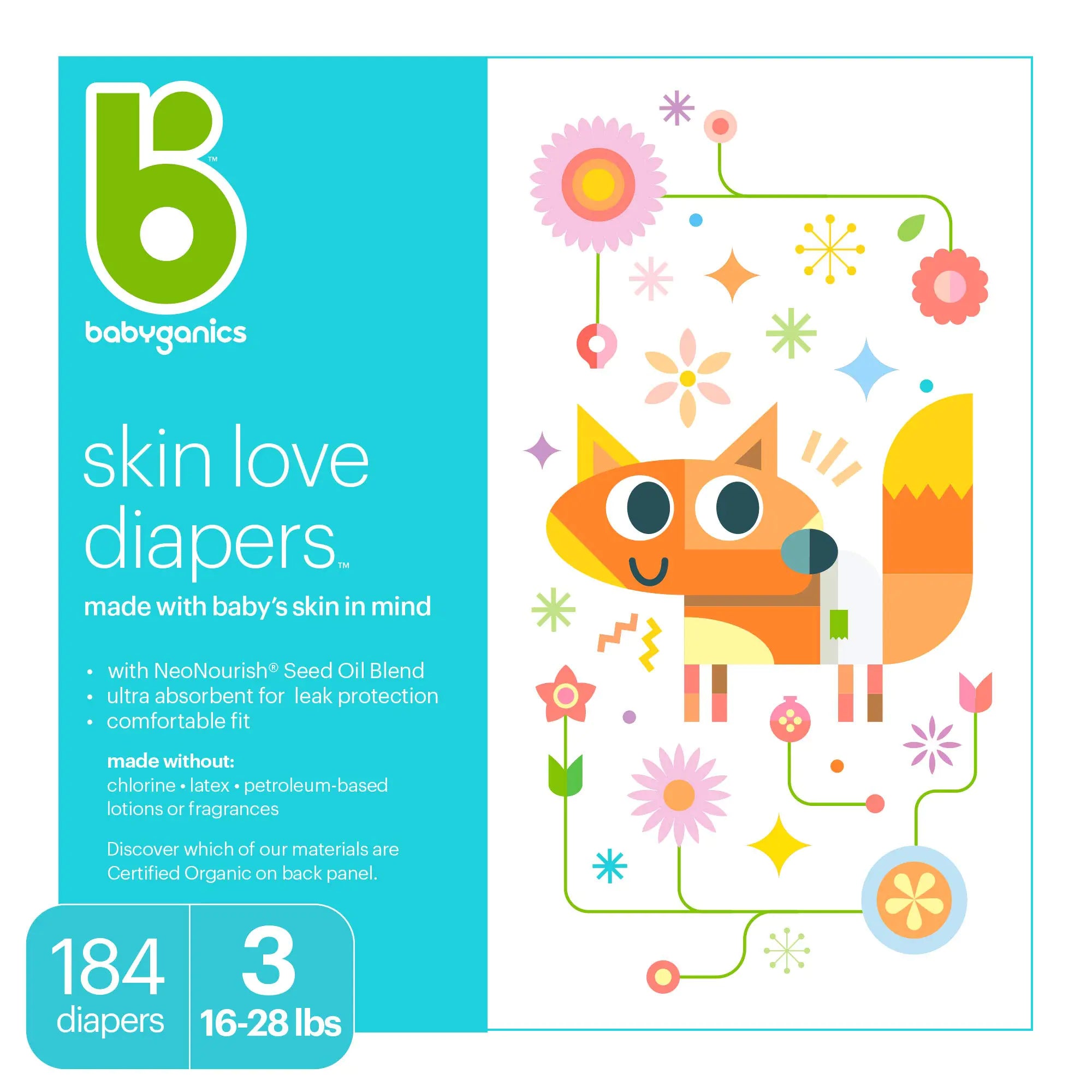 Skin Love Diapers, Size 3 , 184 ct